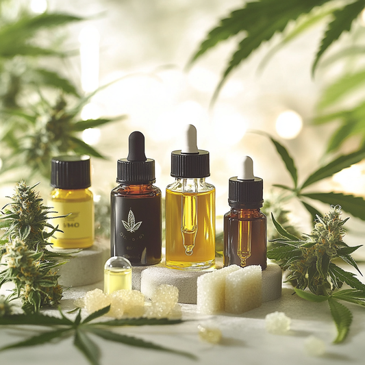 CBD olie flasker og cannabisprodukter til sundhed og velvære