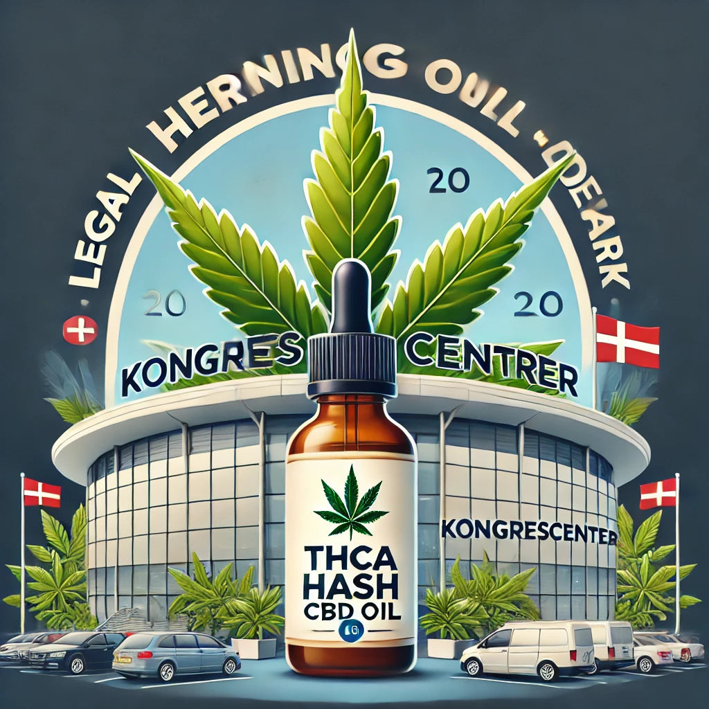 Billede af Herning Kongrescenter med cannabisprodukter – Køb lovligt THCA hash og CBD olie hos CopenhagenWeed.dk med hurtig levering i Herning