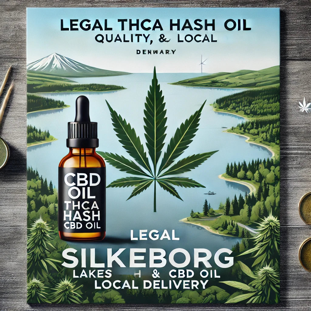 Billede af Silkeborgsøerne med cannabisprodukter – Køb lovligt THCA hash og CBD olie hos CopenhagenWeed.dk med hurtig levering i Silkeborg.