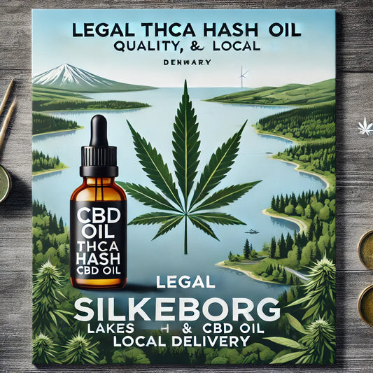 Billede af Silkeborgsøerne med cannabisprodukter – Køb lovligt THCA hash og CBD olie hos CopenhagenWeed.dk med hurtig levering i Silkeborg.