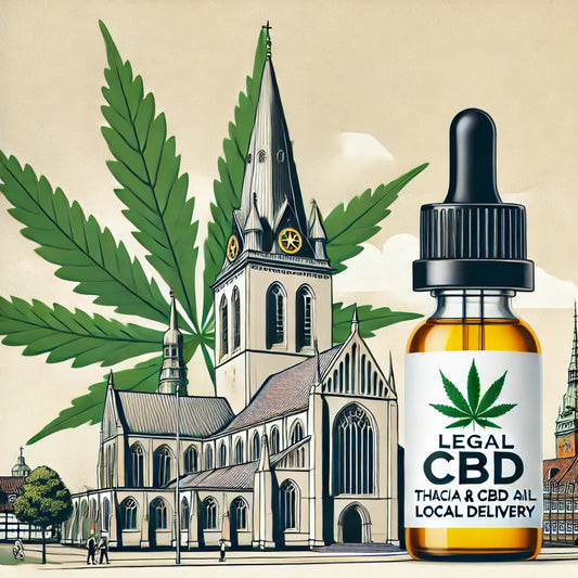 Billede af Viborg Domkirke og cannabisprodukter – Køb lovligt THCA hash og CBD olie hos CopenhagenWeed.dk med hurtig levering i Viborg.