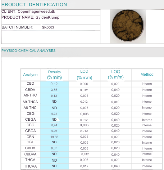 🧈 Gylden Klump THCA – 30%  | Lovlig THCA Hash i Danmark