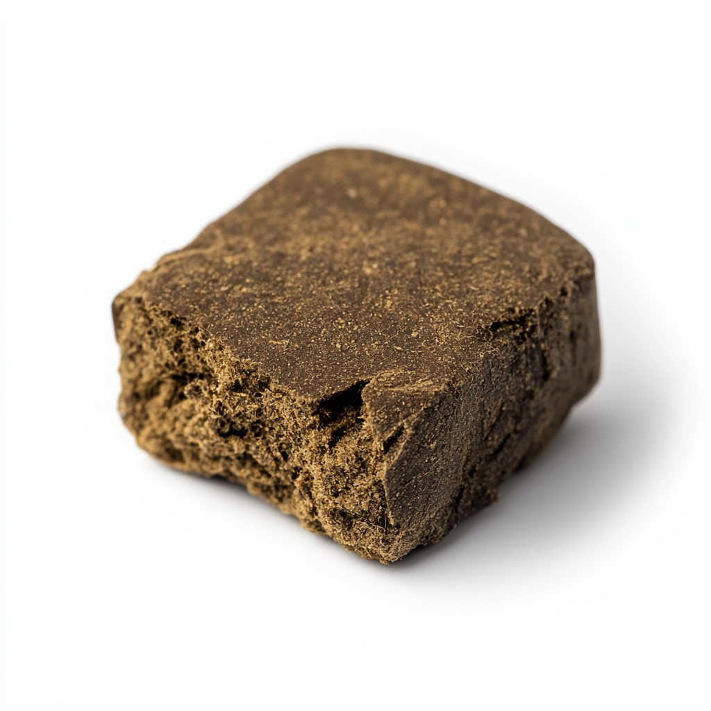 Nærbillede af Sovsen THCA Hash med en glat, gyldenbrun tekstur, ideel til dem, der søger kvalitet og diskret levering.